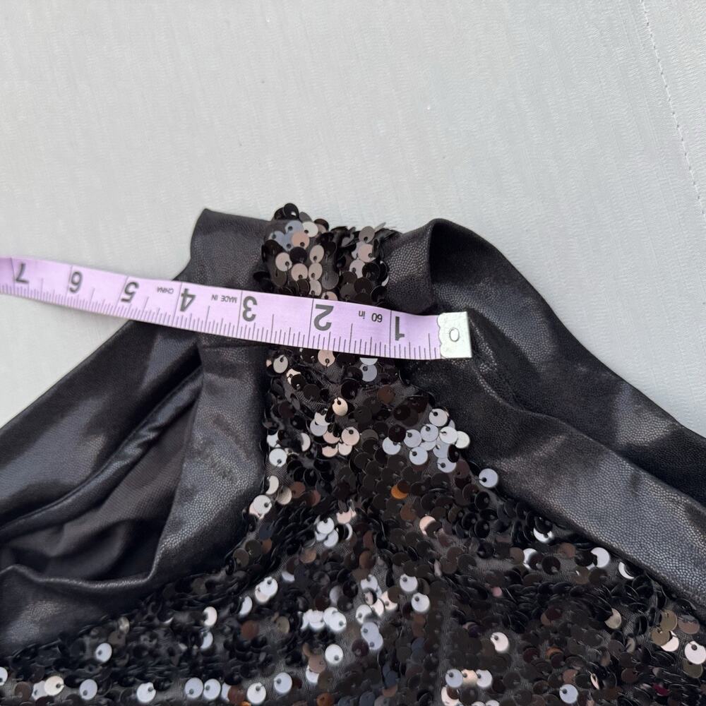 Balera Dance Wear Sequin Bottoms SA Black Small 4/6 High Waisted Faux Leather - Picture 7 of 7